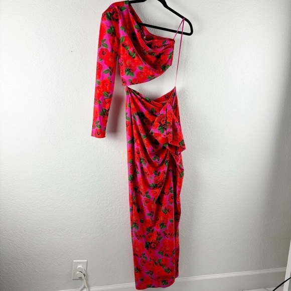 The New Arrivals by Ilkyaz Oze Gaia Cut Out Maxi Dress Rose Salvaje Size 6 - Picture 3 of 10